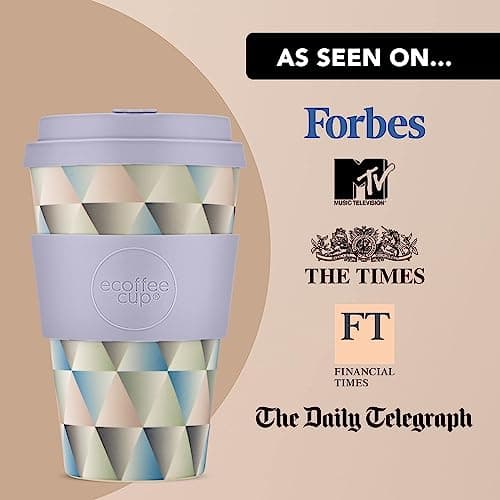 Ecoffee Cup 14oz 400ml Reusable Eco-Friendly 100% Plant Based Coffee Cup with Silicone Lid & Sleeve - Melamine Free & Biodegradable Dishwasher/Microwave Safe Travel Mug, Shandor the Magnificent — view 5