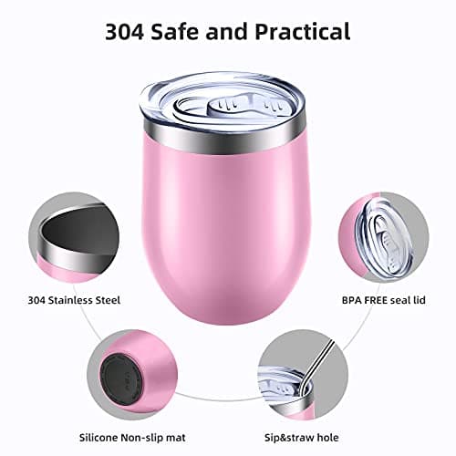 Reusable Coffee Cup, Insulated Travel Mug Vacuum Stainless Steel with Spill Proof Lid, Great for Hot & Cold Drinks - Coffee, Tea, Milk and Wine,12oz/340ml — view 3