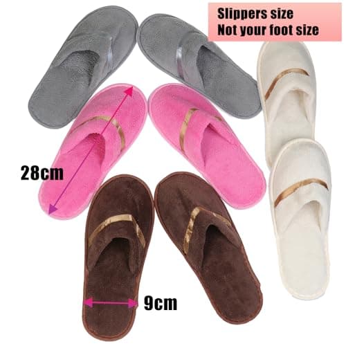 JK Home 4 Pairs Coral Fleece Closed Toe Disposable Non-Slip Washable — view 6