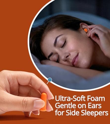 12 Pairs Foam Ear Plugs, 38dB SNR Noise Cancelling, Transparent Case, Blue & Orange Earplugs for Sleep, Travel, Work & Concerts — view 6
