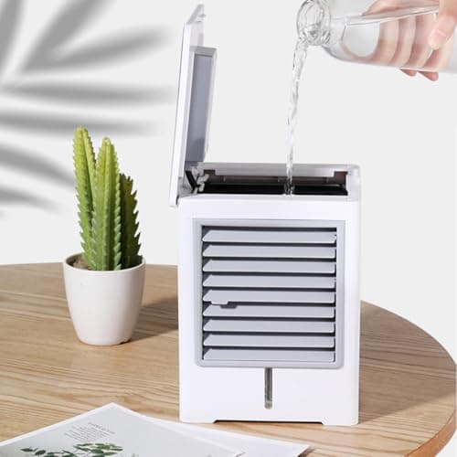 3-in-1 Portable Air Cooler,Quiet with Timer,USB Desktop Travel (Grey) — view 5
