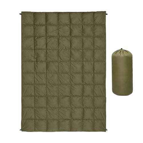 Foldable Down Blanket Packable Portable Down Filled Camping Quilt