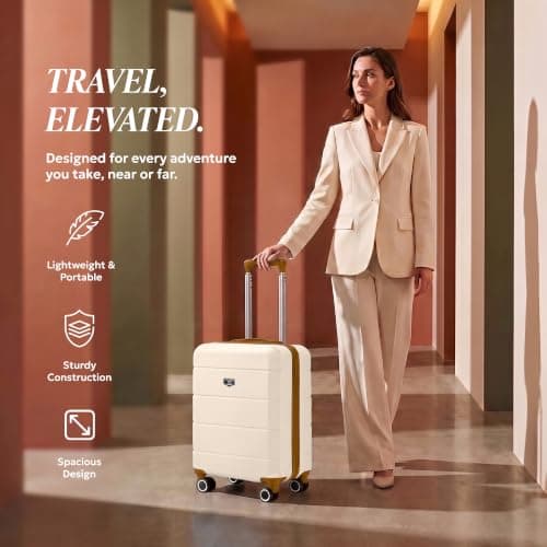LUGG Jetset 15" Lightweight Cabin Suitcase - EasyJet Underseat Carry On Luggage, ABS Hard Shell, Scratch-Resistant Finish, Secure Lock, Smooth 360° Spinner Wheels (45x33x20cm) — view 2