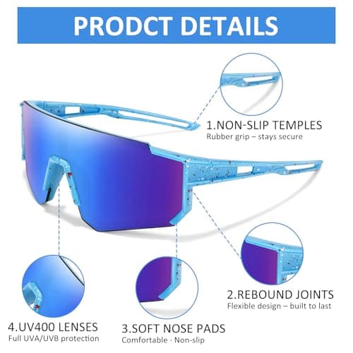 Xiansini 3 PCS Kids Sunglasses for Boys Girls UV400 Protection Childrens Sunglasses Set, Lightweight Sports Sunglasses for Kids Cycling Running Outdoor, Sun Glasses Kids, UV Protection Sunglasses — view 3