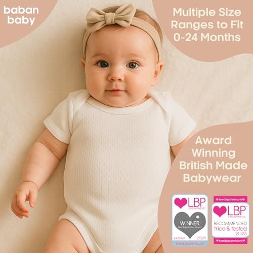 Baban Baby Thermal Bodysuit Vests Short Sleeve, White, 6-12 Months — view 2