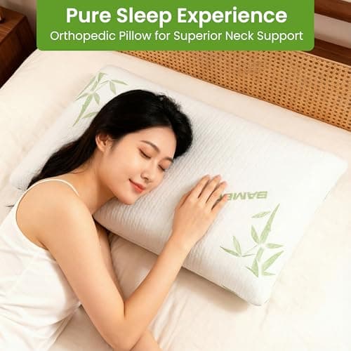 Aspect Pack of 2 Bamboo Bed Memory Foam Pillow For Sleeping Neck and Head Support Anti Allergy Orthopedic Pillows Deep Sleep Neck Pillow Superior Comfort Antibacterial Pillow for Side & Back Sleepers — view 4