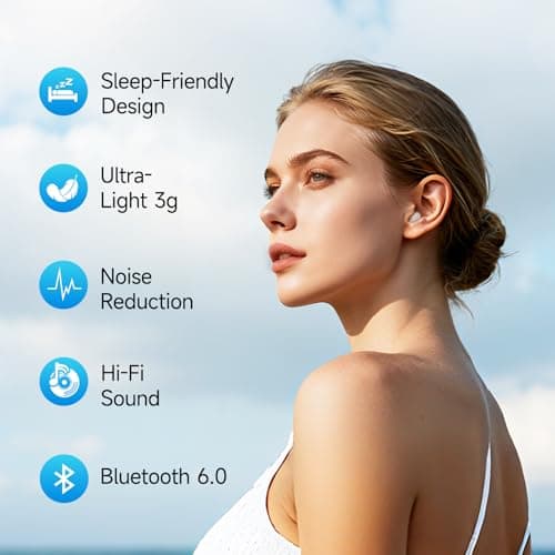 sunvito Mini Invisible Sleep Earbuds with LED Display for Side Sleepers — view 2