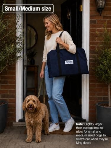 PupPac Dog Settle Mat S/M (85 x 60cm) | Train Calm Behaviour Anywhere | Portable Travel Dog Bed | Waterproof & Washable | Camping, Café & Pub | Free Bowl & Training Guide — view 2