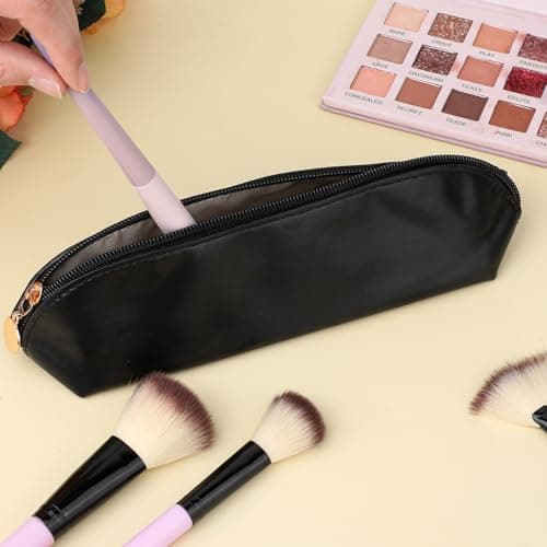Prasacco Travel Makeup Brush Bag - Portable Cosmetic Organizer with Zipper, Compact Toiletry Case for Daily Use and Work — view 5