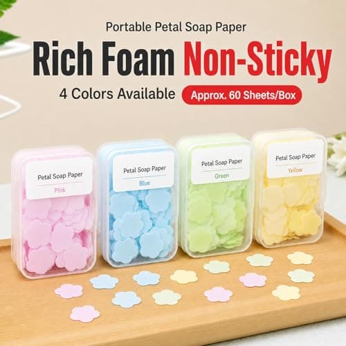 Portable Soap Sheets 230 Pcs – Travel Hand Washing Paper, Mini Disposable Soap Leaves, Instant Dissolving Pocket for Camping, Hiking, Outdoor & Daily Use, Safe for Adults & Kids (Pastel Mix) — view 2