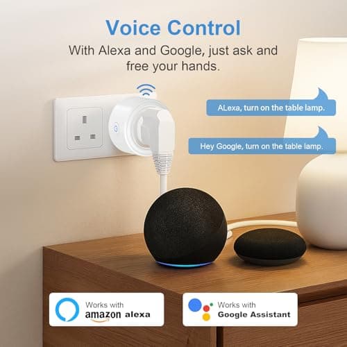 SURFOU Smart Plug WiFi Socket with Energy Monitoring, Timer & Schedule, App Remote Control, Voice Control Compatible with Alexa, Google Home and SmartThings, Mini Smart Plug, 13A , 2 Pack — view 6