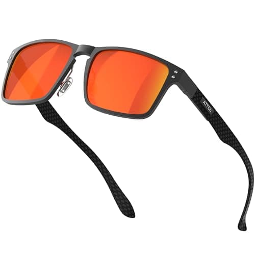 ATTCL Luxury Fibra De Carbon Polarised Sunglasses Mens for Driving UV400