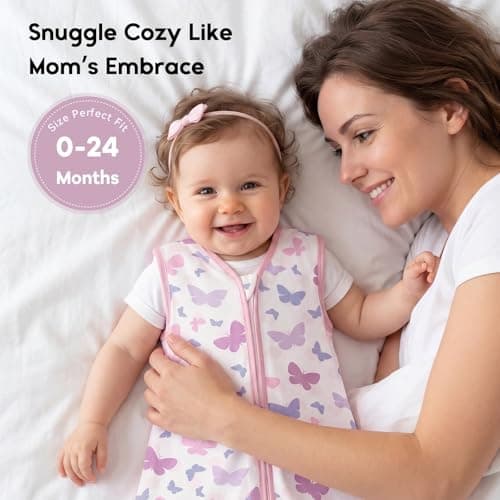 Yoofoss Baby Sleeping Bag 0.5 Tog 0-6 Months - 100% Organic Cotton Summer Lightweight Sleep Sack Soft Sleep Bag for Newbron Infant Unseix Girl Wearable Blanket — view 2
