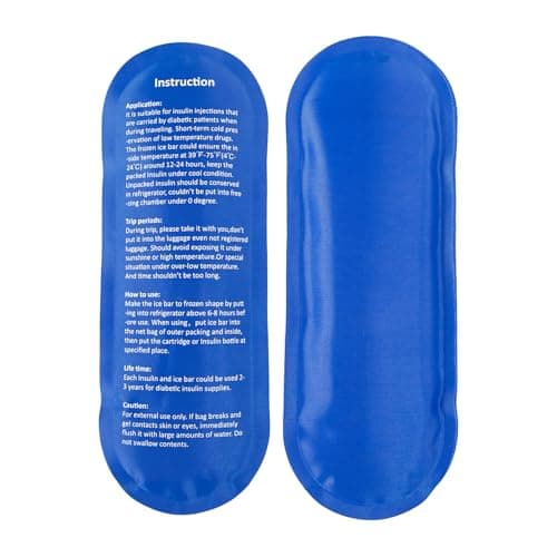 Nogsay Insulin Cooler Ice Pack,2Pcs Reusable Ice Packs Small Medicine Cool Bag for Diabetic Insulin Cooler Travel Case Box,Medical Cooling Gel Pack for Travel Medication Coolers