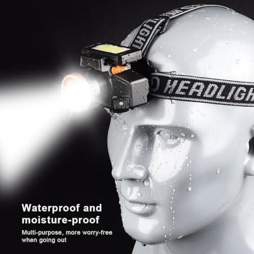 Motion Sensor Headlamp 4 Modes Head Torch Outdoor,Solar Powered — view 6