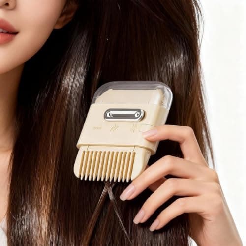 6 in 1 Hair Trimmer Comb Adjustable Cutting Tool for Men Women Kids - Multi Function Styling Kit with Thinning & Bangs - Portable Grooming Set for Home Travel Salon Use(Pink) — view 2
