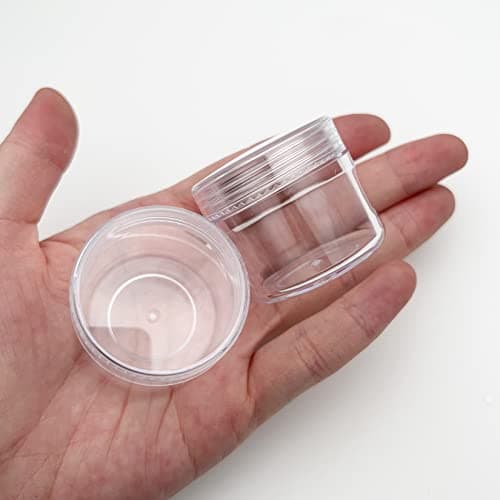 Small Plastic Containers with Lids 4PCS 20ml Wide Mouth Travel Pots for Toiletries Leakproof Sample Jars for Creams, Lotion, Cosmetics, Glitter Nail Art, Transparent — view 4
