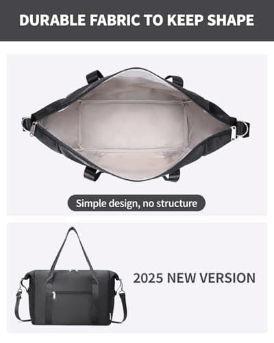 Narwey for Ryanair Cabin Bag 40x30x20 Underseat Foldable Travel Duffel Ryan Air Hospital Bag Carry on Hand Luggage Holdall Tote Weekend Overnight Bag for Women and Men 20L (Black) — view 4