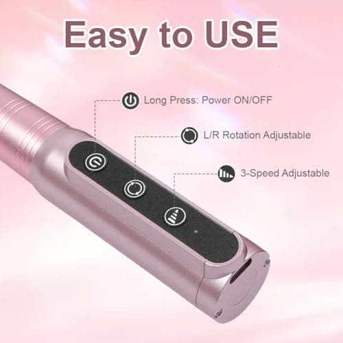 Vicloon Cordless Electric Nail Drill, 12 in 1 Rechargeable Nail File Kit 26000RPM 3 Speeds, Professional Portable Nails Kit with Bits & Sanding Bands for Beginners, for Acrylic & Gel, Pink — view 4
