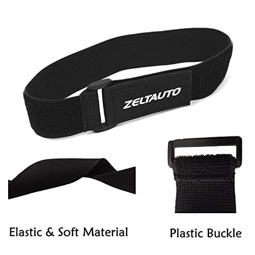 Zeltauto Elastic Cinch Straps with Quick-Adjust Buckles, Multipurpose Hook and Loop Bundling Straps for Outdoor Gear, Camping, Travel Essentials, Bikes, Yoga Mats (1.5"x20", 2-Pack) — view 2