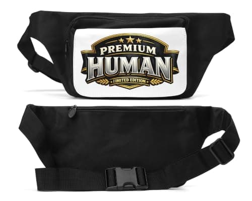 Exclusive Premium Human Limited Edition Design Unisex Waist Bag Black