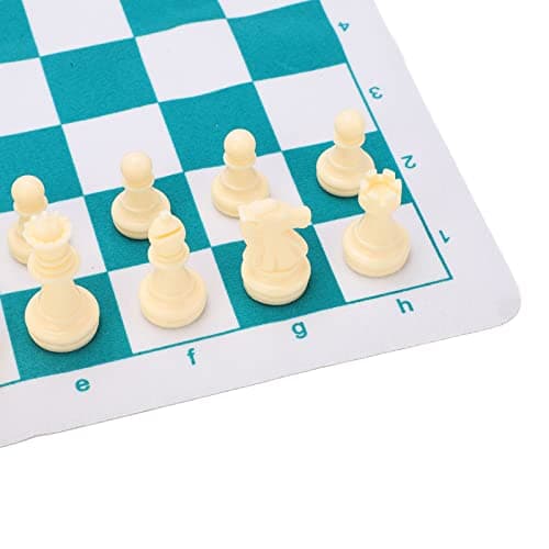 Matybobe Chess Set Plastic Pieces Travel Gathering for Kids and Family Entertainment 35 X 35cm PU Leather Waterproof — view 3