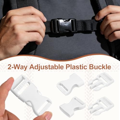 PATIKIL 4 Pcs 1" Quick Side Release Buckle Plastic Buckle Clip White — view 4