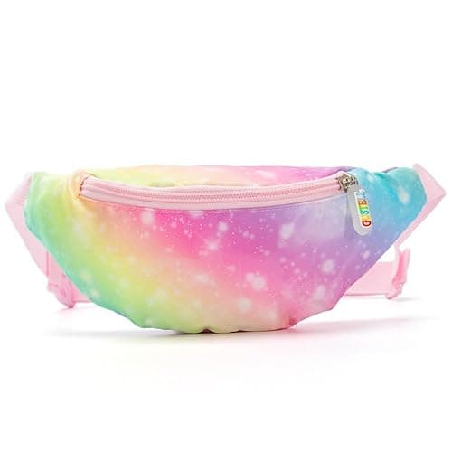 Dzxin Kids Fanny Pack, Cute Gradient Kids Bum Bag Bumbag Waist Pack Hipsack Belt Bag Small Belt Bum Bag Crossbody Purse Waist Pouch for Toddler Girls Boys Running Hiking Travel Sports(Gradient)