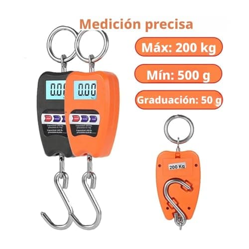 200KG Digital Crane Scales Industrial Hanging Scale Heavy Duty Hook Handheld Stainless Steel Electronic Weighing for Construction, Factory(Orange) — view 2