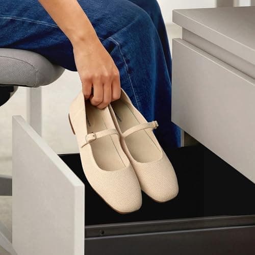 DREAM PAIRS Women's Mary Jane Square Toe Ballet Flats,Nude,9 — view 3