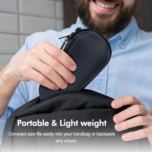Travel Case for Braun Series 3/5/6/7/8/9 Electric Shaver, Hard EVA Storage Bag with Double Straps, Portable Protective Organizer for Men's Electric Shaver, Charger and Accessories, Navy Blue — view 6
