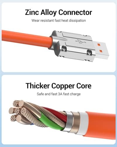 3 in 1 Multi Charging Cable, 60W Fast Charger Cords, 4ft Soft Silicone Charger Cable with Leather Strap, Type-C/Micro USB/Light-ning, Compatible with iPhone 15/iPad/Samsung/Google/PS/Tablets — view 6