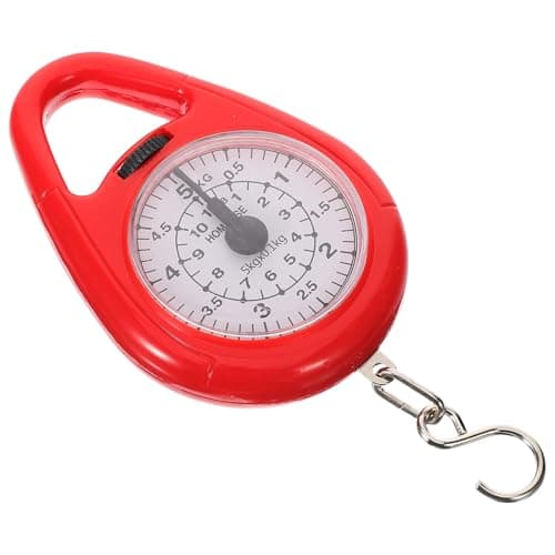 Mini Spring Hanging Weight Scale 5kg Red Steel Abs Pvc with Hook
