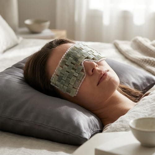 Jade Eye Mask, Cooling Weighted Eye Mask for Relaxation, Travel and Home — view 6