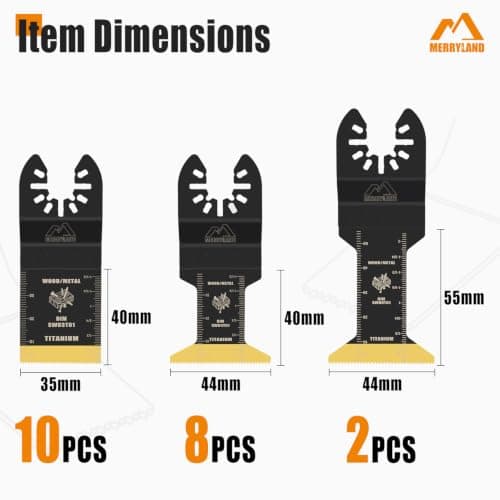Merryland 23 Pack Titanium Oscillating Multitool Blades Mixed Quick Release — view 2
