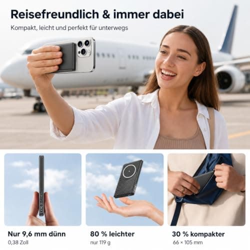 2026 Power Bank for Magsafe, Ultra Slim 5000mAh 20W Fast Charging Powerbank Wireless Magnetic Portable Charger,USB C in&Out PD Phone Battery Pack,for iPhone 12/13/14/15/16/17 Air Mini Plus Pro Max — view 2