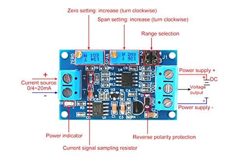 NOYITO Current to Voltage Converter Signal Conversion Module 4-20mA 0-20mA to 0-3.3V 0-5.0V 0-10.0V Amp to Volt Transmitter Board — view 2