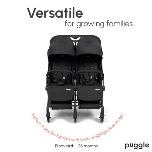 Puggle City Traveller Double Pushchair (Storm Black) — view 3