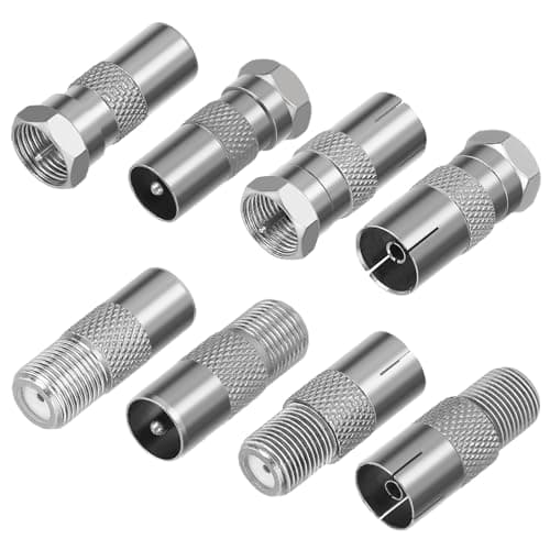 LUCKNIGHT 8 Pack F Type to Coax Adapter Kit, Coaxial Cable Connectors