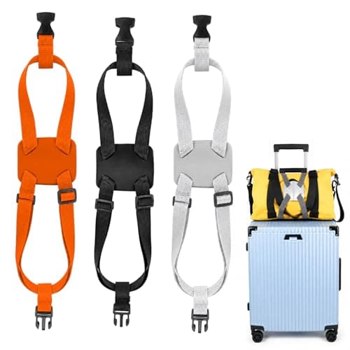 3 Pack Suitcase Straps, Adjustable Luggage Straps for Suitcases, Travel Elastic Strap Belt, Travel Accessories Connecting Carry On Bags Add Bags