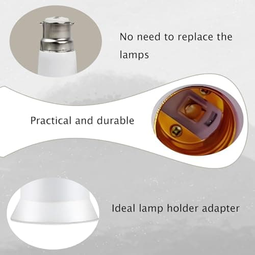 B22 to E27 Adapter, 8 Pack Bayonet to Screw Bulb Adaptor — view 3