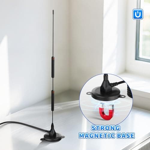 Bingfu 4G LTE MIMO Antenna 10dBi SMA Male with Magnetic Base, 3Meter Cable — view 2