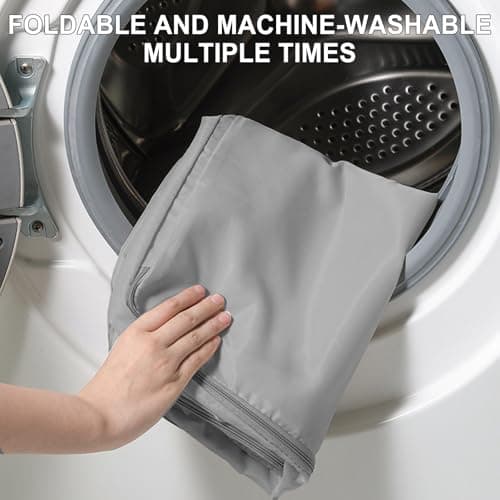 2Pack Compression Comforter Space Saving Bag - 2 Layer Moistureproof Storage Bags with Dual Zips Washable Polyester Mouldproof Organiser Bags 54 * 42 * 30cm for Bedding Duvet (Gray) — view 3
