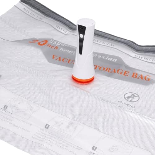 Fabater 12 Pack Vacuum Bags for Travel with Rechargeable Cordless Electric Pump, Carry-on Packing Bags for Luggage and Suitcase, Space Saver for Clothes and Clothing — view 6