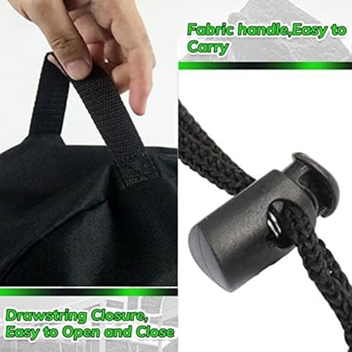 RV Hose Storage Bag - Equipment Organizer for Hoses & Cables | Oxford Cloth with Breathable Mesh Top, Drawstring Closure, Black Container for Water Pipe, Rope, Cable, Power Strip — view 6