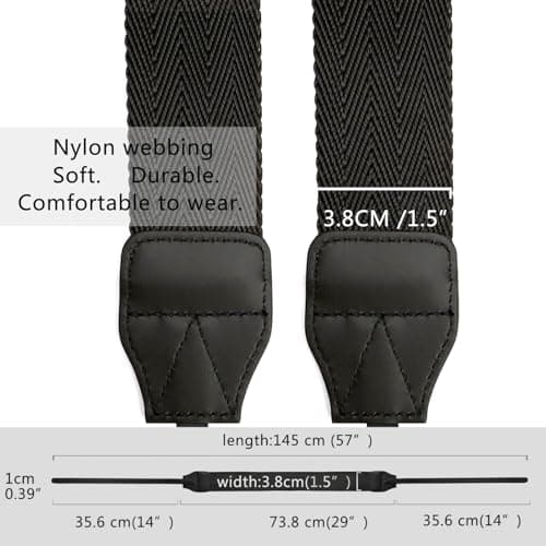 Camera Neck Shoulder Strap for Man Woman Photographers SLR DSLR Mirrorless Camera,Adjustable Nylon Wider Digital Camera lanyard belt, Binoculars Strap with Quick Release Buckles,Black,55 inch — view 5