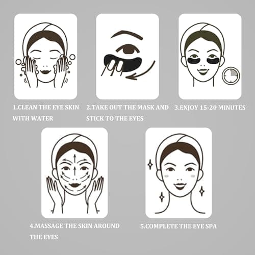 Under Eye Patches, Collagen Under Eye Mask, Dark Circles Under Eye Treatment, Puffy Eyes Bags Under Eyes Removal, Anti-Aging, Reduce Wrinkle, Skincare, Hydrating - 30 Pairs (Bamboo Charcoal) — view 6