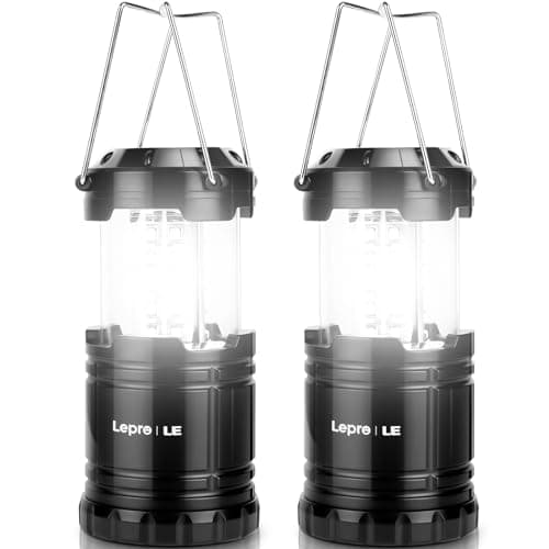 Lepro Camping Lights, Collapsible Camping Lantern Battery Powered, 2-Pack