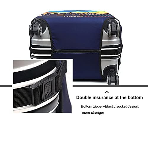 MosaiRudo Thicker Luggage Cover Elastic Suitcase Cover Protector Fits 18-32 Inch Suitcase Travel Accessories (Map, L) — view 6