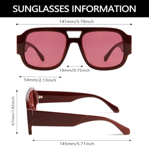 GUVIVI Retro Oversized Pilot Sunglasses for Women Men UV400 Protection — view 4